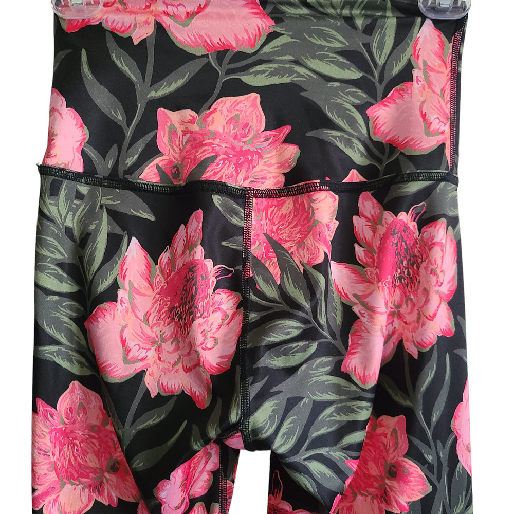BEYOND YOGA Lux Floral High-Rise Full-Length Leggings Black‎ Pink Women's Small - Picture 5 of 7